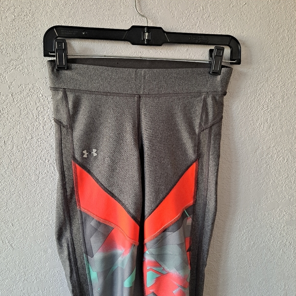 Under Armour Gray and Orange Capri Workout Leggings - Picture 2 of 6
